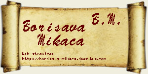 Borisava Mikača vizit kartica